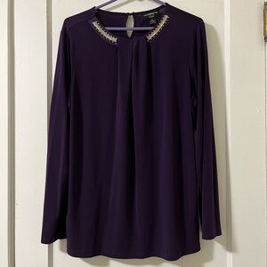 Liz Claiborne Career Woman 0X purple blouse.